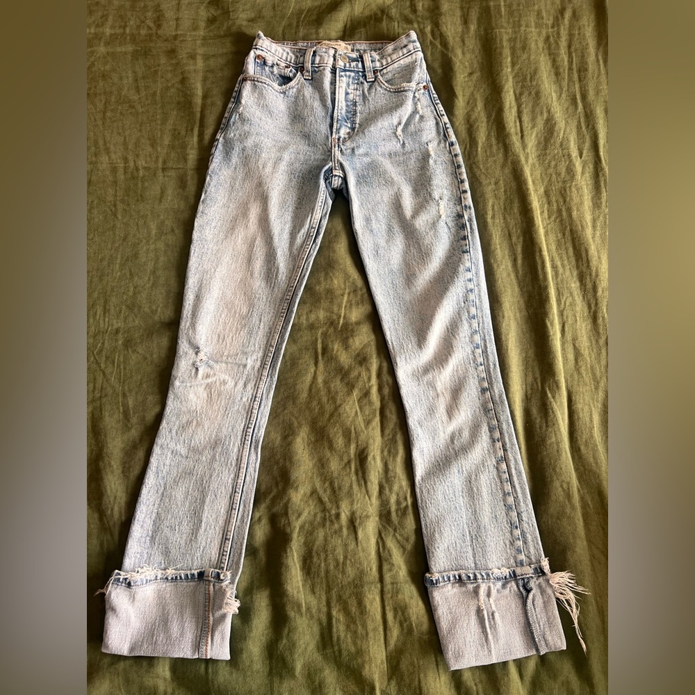 Women's Light Blue Distressed Jeans